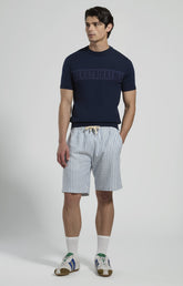 Men's short-sleeve knit sweater - BLACK IRIS | Bikkembergs