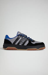 Men's B4SK3T M distressed leather sneakers - GREY | Bikkembergs