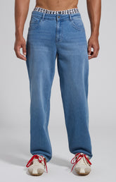 Men's blue regular-fit straight-leg jeans - Full Price | Bikkembergs