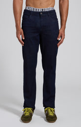 Men's blue regular-fit jeans with embroidered logo - Full Price | Bikkembergs