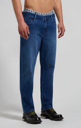 Men's blue embroidered regular-fit jeans - Full Price | Bikkembergs