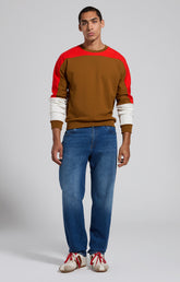Men's brown color-block cotton sweatshirt - Full Price | Bikkembergs