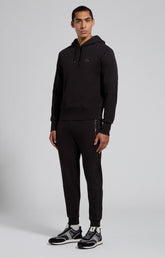 Men's black cotton sweatpants with ergonomic details - Full Price | Bikkembergs