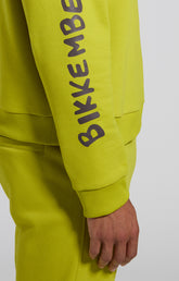 Men's yellow oversized cotton sweatshirt - Full Price | Bikkembergs