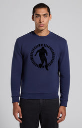 Men's blue cotton sweatshirt with Soccer embroidery - Casual Edit | Bikkembergs