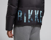 Men's black printed nylon puffer jacket - Casual Edit | Bikkembergs