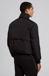 Men's black puffer jacket with concealed hood - Full Price | Bikkembergs