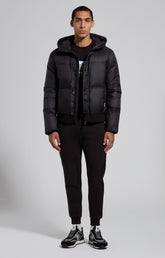 Men's black nylon puffer jacket with vest - Full Price | Bikkembergs
