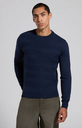 Men's blue wool crewneck sweater - Full Price | Bikkembergs