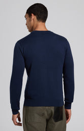 Men's blue wool crewneck sweater - Full Price | Bikkembergs