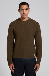 Men's green wool crewneck sweater - Full Price | Bikkembergs
