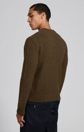 Men's green wool crewneck sweater - Full Price | Bikkembergs