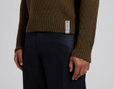 Men's green wool crewneck sweater - Full Price | Bikkembergs
