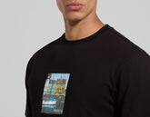 Men's black cotton T-shirt with printed patch - Full Price | Bikkembergs