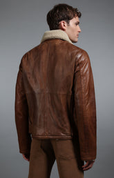 Men's leather zip front jacket - BROWN | Bikkembergs