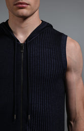 Men's sleeveless knitted gilet - NAVY | Bikkembergs