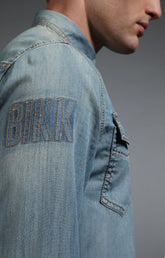 Men's washed denim shirt - DENIM | Bikkembergs