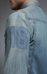 Men's washed denim shirt - DENIM | Bikkembergs