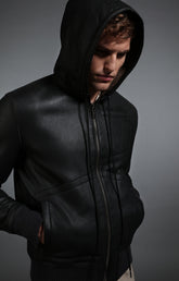 Men's sheepskin hooded bomber jacket - Full Price | Bikkembergs