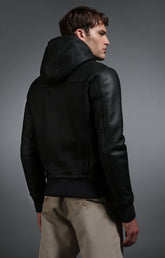 Men's sheepskin hooded bomber jacket - Full Price | Bikkembergs