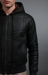Men's sheepskin hooded bomber jacket - Full Price | Bikkembergs