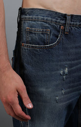 Men's washed indigo jeans - Full Price | Bikkembergs