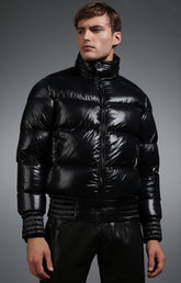 Men's shiny black down jacket - Full Price | Bikkembergs