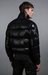 Men's shiny black down jacket - Full Price | Bikkembergs
