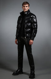 Men's shiny black down jacket - Full Price | Bikkembergs