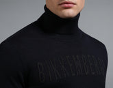Men's navy turtleneck sweater - Full Price | Bikkembergs