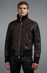 Men's leather bomber jacket - Full Price | Bikkembergs