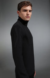 Men's dark grey turtleneck sweater - Full Price | Bikkembergs