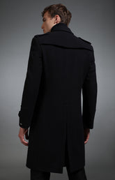 Men's navy double breasted coat - Full Price | Bikkembergs