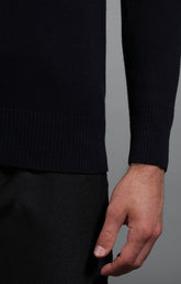 Men's navy and grey intarsia turtleneck sweater - Full Price | Bikkembergs