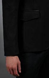 Men's black wool and leather military style jacket - Full Price | Bikkembergs