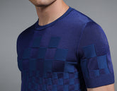 Men's blue jacquard knit t-shirt - Full Price | Bikkembergs