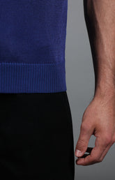 Men's blue jacquard knit t-shirt - Full Price | Bikkembergs