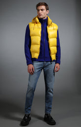 Men's sleeveless yellow down jacket - Full Price | Bikkembergs