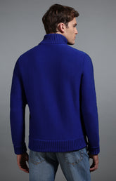 Men's electric blue cardigan with quilted lining - Full Price | Bikkembergs
