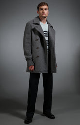 Men's grey double breasted coat - Full Price | Bikkembergs