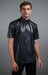 Men's navy short sleeved shirt - Full Price | Bikkembergs