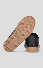 Low-top black sneaker for Junior with Velcro closure and contrasting details - Full Price | Bikkembergs