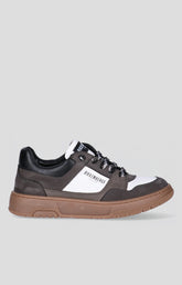 Low-top charcoal, off-white and black sneaker for Boys with lace-up closure and a contemporary sporty design - Full Price | Bikkembergs