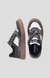 Low-top charcoal, off-white and black sneaker for Junior with lace-up closure and a contemporary sporty design - Full Price | Bikkembergs