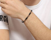 Men's bracelet in ebony and steel - Full Price | Bikkembergs