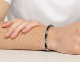 Men's bracelet in ebony and steel - Full Price | Bikkembergs