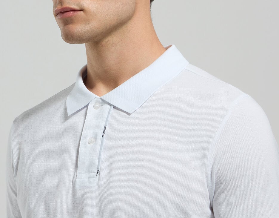 Men's polo shirt in mercerized cotton , WHITE Men's polo shirt in mercerized cotton , WHITE, hi-res-1