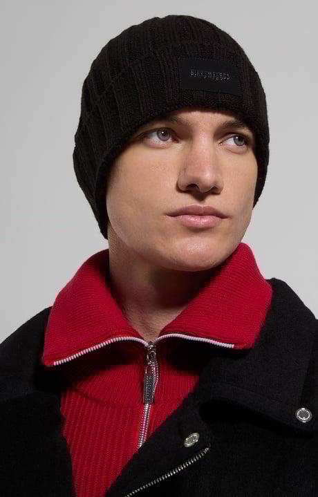 Men's ribbed winter hat, BLACK, hi-res-1