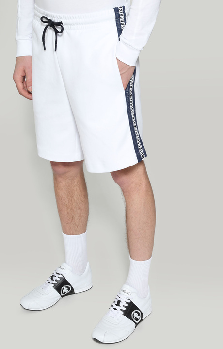 Men's shorts in interlock fleece, OPTICAL WHITE Men's shorts in interlock fleece, OPTICAL WHITE, hi-res-1
