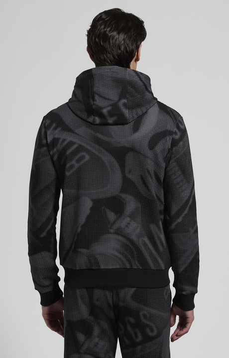 Men's hoodie  with mesh inserts, BLACK, hi-res-1